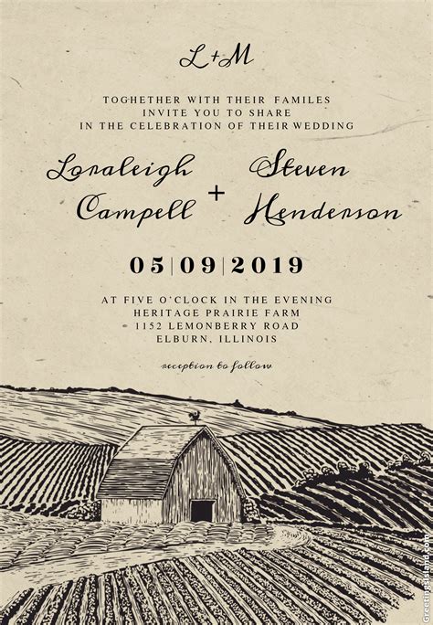 Old Barn Invitation Barn Wedding Invitations Wedding Invitation