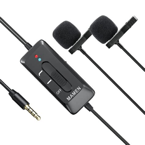 楽天市場MAMEN KM D2 Pro Dual Omnidirectional Lavalier Mic デュアル 全指向性 小型マイク