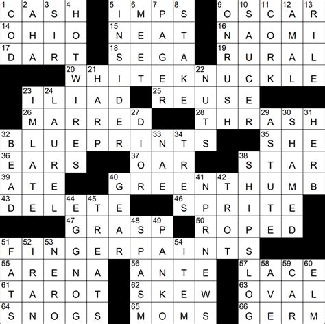 Ny Times Crossword Jul Monday Nyxcrossword