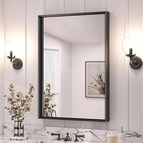 Amazon Tetote Black Framed Bathroom Mirror For Over Sink X