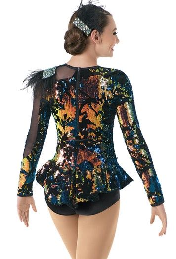 Xxlc Preloved Solo Weissman Multi Coloured Sequin Leotard With Peplum