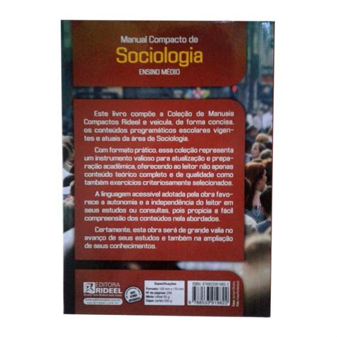 Manual Compacto De Sociologia Ensino Médio Vestibular Enem R 19 90