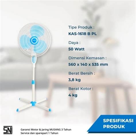 Jual Miyako Kipas Stand Fan Kas 1618 B Kipas Angin Berdiri Miyako