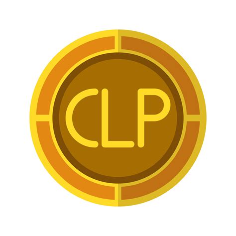 Peso coin icon. Currency flat icons in golden color, symbol of Chilean ...