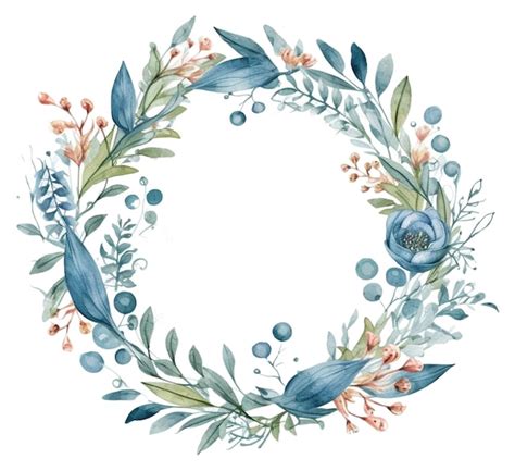 Premium Vector Floral Wreath Vector Clipart Watercolor