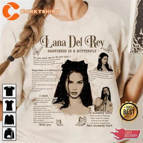 Lana Del Rey Happiness Is A Butterfly Gift For Fans Tour Shirt