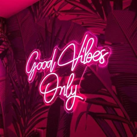 Pink Good Vibes Only Neon Sign LED Lights Neon Sign Bedroom Wall Decor