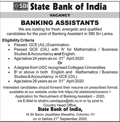 Banking Assistant State Bank Of India