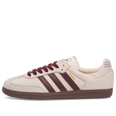 Adidas Samba Og W Wonder White Maroon Putty Grey End Gb