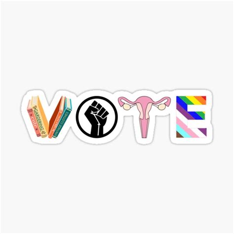 Vote Banned Books Reproductive Rights Blm Lgbtq Progress Political Activism Sticker For