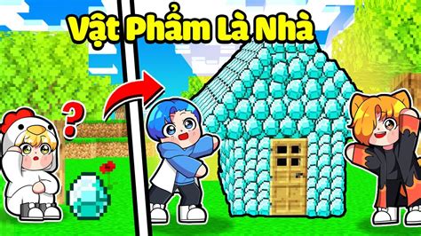 HUY NOOB BIẾN VẬT PHẨM THÀNH NHÀ SIÊU VIP TRONG MINECRAFT HUY NOOB PHÁT