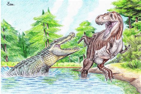 Deinosuchus vs. T-rex by MoriceMonkey93 on DeviantArt