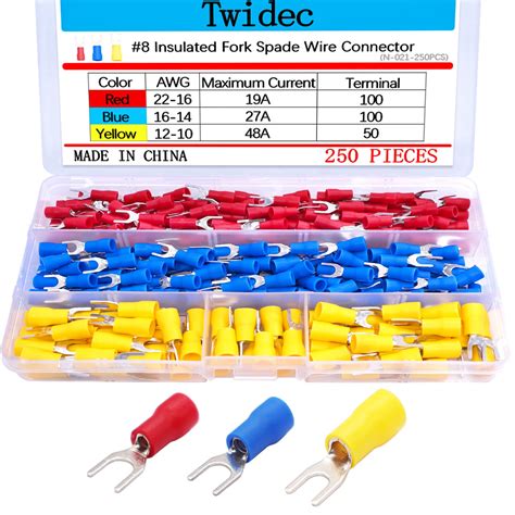 Twidec Pcs Insulated Fork Spade Wire Connector