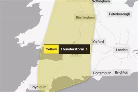 Met Office Yellow Weather Warning Issued Across Somerset As