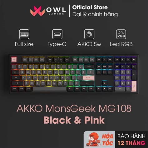 Mua Bàn phím cơ AKKO MonsGeek MG108 Black Pink RGB AKKO sw v3 giá