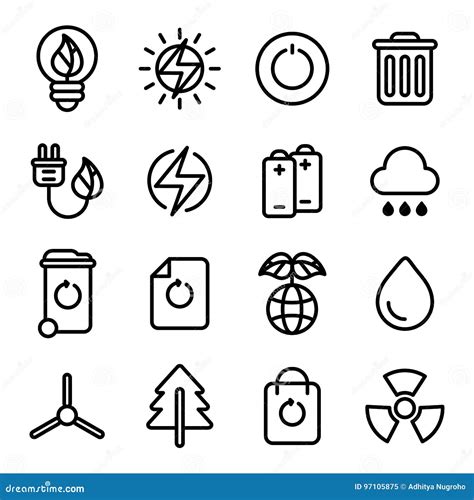 Green Energy Icons Stock Vector Illustration Of Recycle 97105875