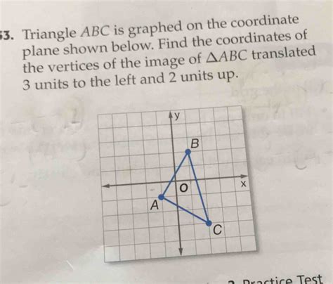 Solved Triangle Abc Is Graphed On The Coordinate Plane Shown Below