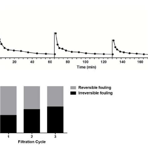 Flux Decline A And Reversibility B Of Fouling During Uf Filtration