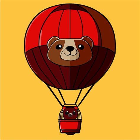 Premium Vector Cute Hot Air Balloon Background Caracter