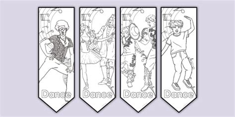 NEW Dance Colouring Bookmarks Lehrer Gemacht Twinkl