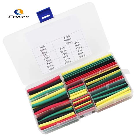 180pcs Of Assorted Heat Shrink Tubing In 4 Colors And 8 Sizes Tubing