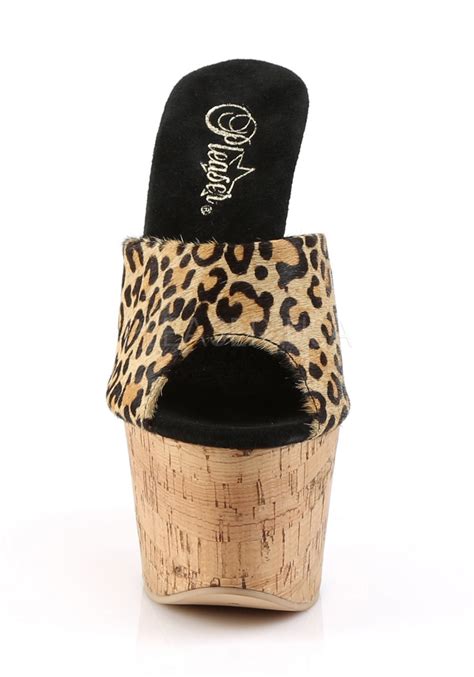 Pleaser Womenbeau 601 6 12 Heel 2 34 Platform Wedge Cork Slide On Sandal 8 Clrcork For Sale