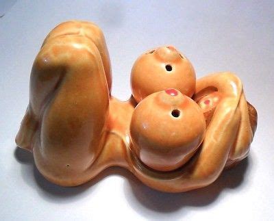 Vintage Nude Risque Naked Lady Boobs Salt Pepper Shakers