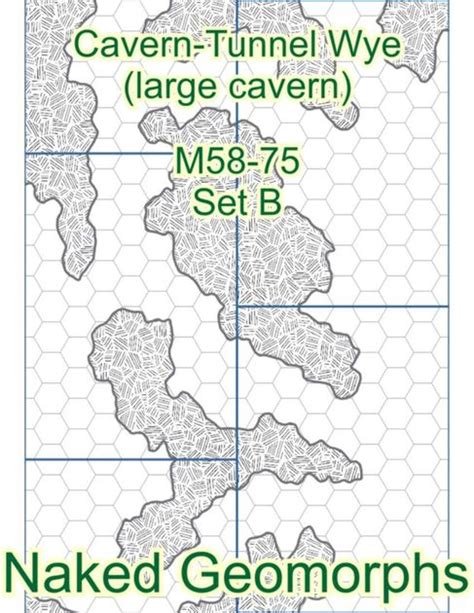 Naked Geomorphs Cavern Tunnel Wye Set B Large Cavern RPG Item