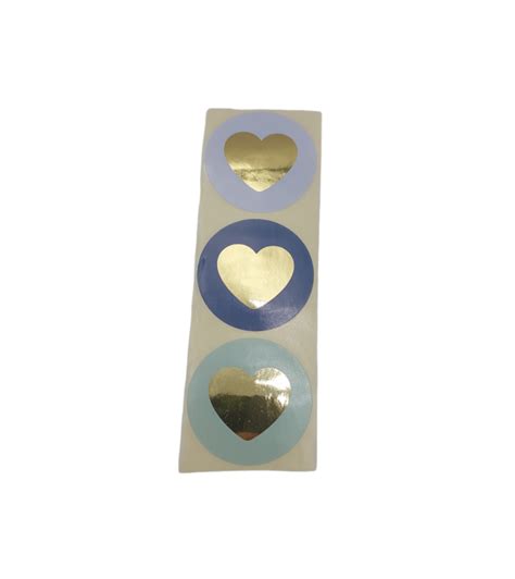 Big Hartjes Sluitstickers Blauw Goud Bedels Meer