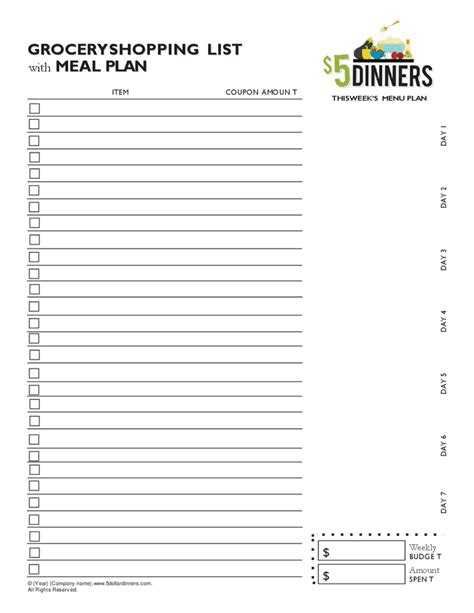 Grocery Shopping List Template In Word And Pdf Formats