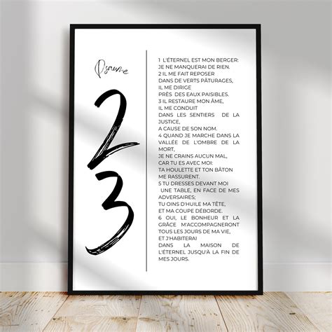 Verset Biblique En Fran Ais Psaume Tableau Chr Tien Affiche Bible