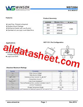 WST2004 Datasheet PDF Shenzhen Guan Hua Wei Ye Co Ltd