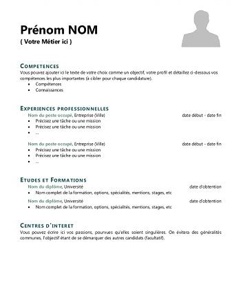 Modele De Cv Simple Et Efficace