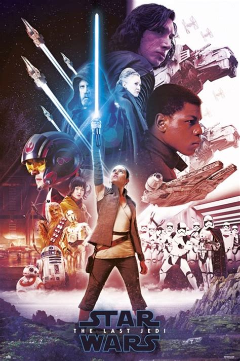 Poster Affiche Star Wars Pisode Viii Les Derniers Jedi Blue