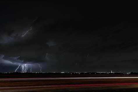 Thunderstorm with lightning strikes in Dallas Texas. #1 Photograph by ...