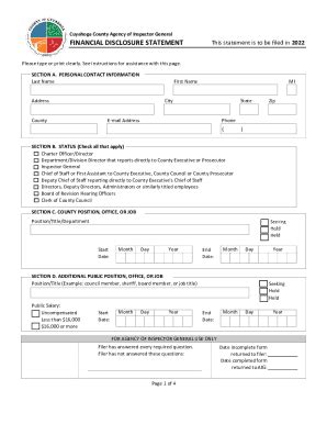 Fillable Online Forms - Cuyahoga County Inspector General Fax Email ...