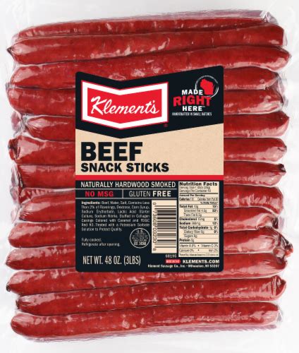 Klement S Beef Snack Sticks Fresh Sliced Deli Meat 48 Oz Kroger