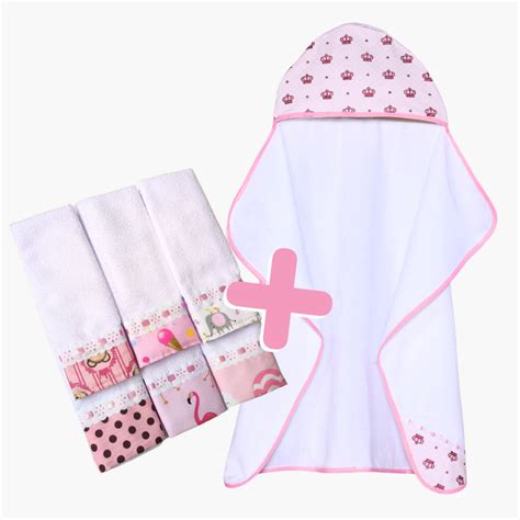 Toalhas De Banho Para Bebê - Toalha de Banho Bebe Dupla Camada + 6 Toalhas de Ombro Passa Fita para ...