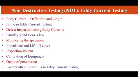 Non Destructive Testing Ndt Eddy Current Testing Principle Defect