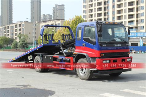 Camion De D Panneuse De Remorquage Plat De Naufrageur D Isuzu Fvr De