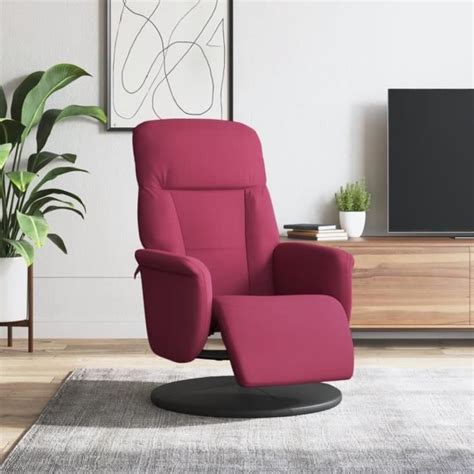 Estink Fauteuil Inclinable Avec Repose Pied Rouge Bordeaux Velours