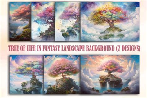 Tree of Life in Fantasy Landscape Graphic by Lazy Sun · Creative Fabrica