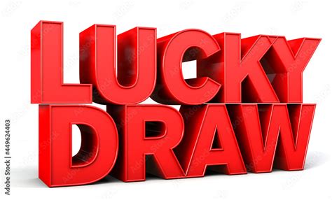 lucky draw word   red isolated  white background