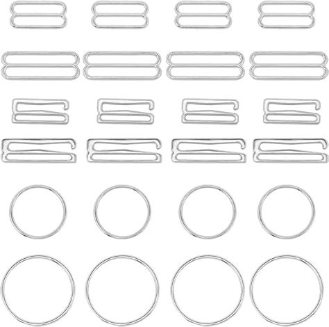 72Pcs 6 Styles Bra Strap Hooks Metal Alloy Swimsuit Tops Clips Replacement Lingerie Adjustment