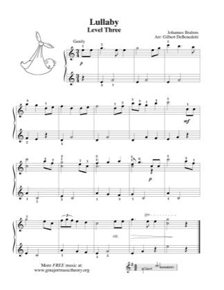 Brahms' Lullaby - Kids Free Piano Sheet Music PDF