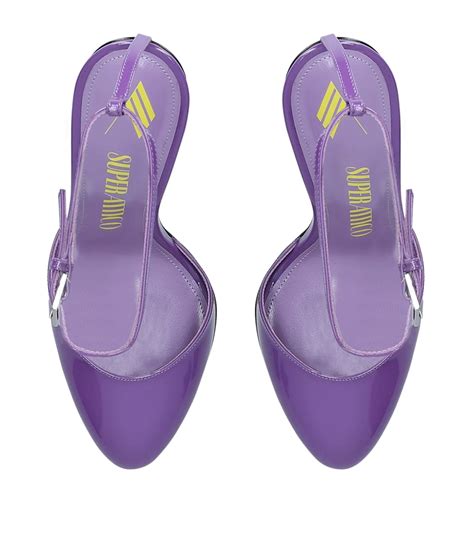 The Attico Purple Leather Luz Slingback Pumps Harrods Uk