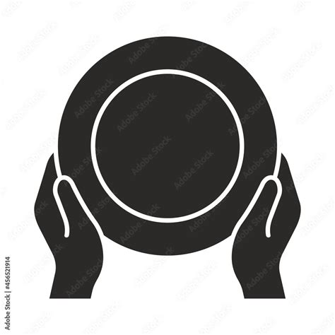 Plate Icon Two Hands Holding An Empty Plate Vector Icon Isolated On