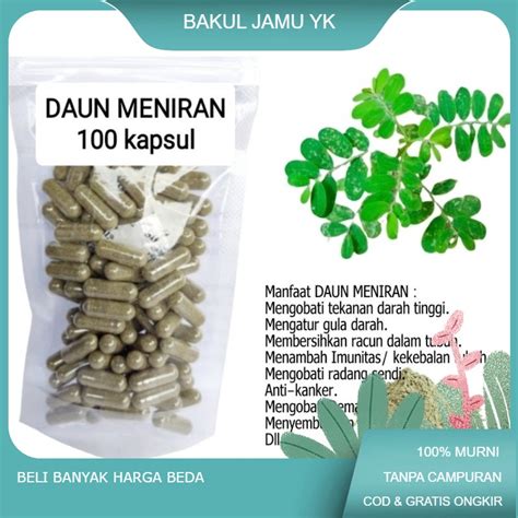 Jual Daun MENIRAN Isi 100 Kapsul Untuk Rematik Sakit Pinggang Shopee