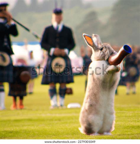 「photo Rabbit Playing Bagpipes Highland Games」のai生成画像、2279301049