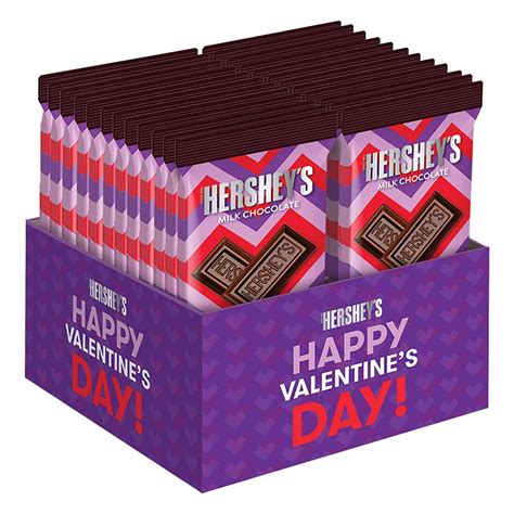 Hersheys Milk Chocolate Candy Bulk Valentines Day 35 Oz Bars 24